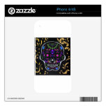 Black Sugar Skull 5 Decals For The iPhone 4