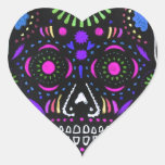 Black Sugar Skull 5 Heart Stickers