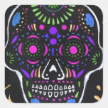 Black Sugar Skull 5 Square Sticker