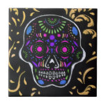 Black Sugar Skull 5 Tile