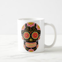 Black Sugar Skull Mugs