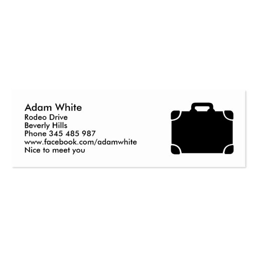 Black Suitcase icon Business Card (front side)