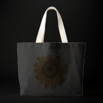 Black Sunflower Canvas Bag