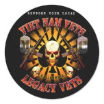Black Support Viet Nam/Legacy Vets MC Skull Design Stickers
