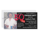 Black Surprise 50th Birthday Party Photo Invite photo cards by StationeryStore Black Surprise 50th Birthday Party Photo Invite photo cards