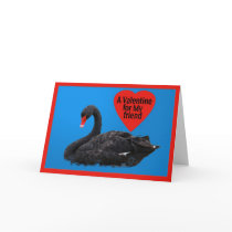 Black Swan Valentine Card for Friend