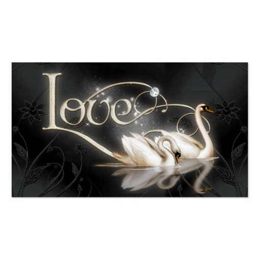 Black Swans Gift Tag Business Card Template (front side)
