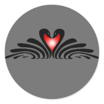 BLACK SWANS & HEART by SHARON SHARPE stickers