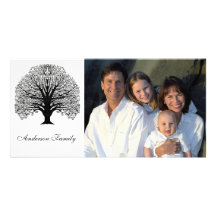 Black Swirl Tree Personalized Photo Card