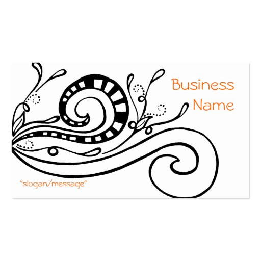 Black Swirled Doodle Design Business Card