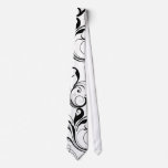Black Swirls 2 Unique Black/White Design Tie