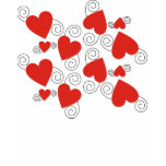 Black Swirls And Red Heart T- Shirt