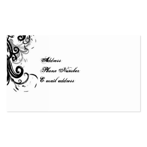 black swirls business card (back side)