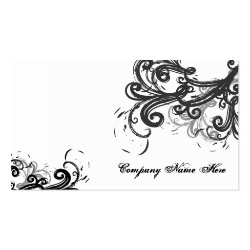 black swirls business card