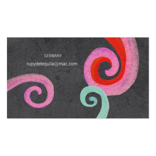 Black Swirls Business Card (front side)