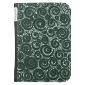 Black Swirly Doodle Cases For Kindle