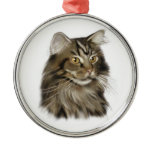 Black Tabby Maine Coon Cat Christmas Ornaments