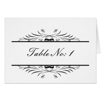 black table seating card card
