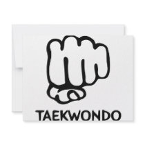 black taekwondo icon invitations