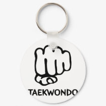 black taekwondo icon keychains