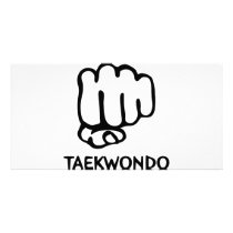 black taekwondo icon photo cards