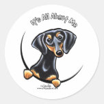 Black Tan Dachshund Its All About Me Stickers