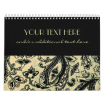 Black & Tan Paisley Wall Calendars
