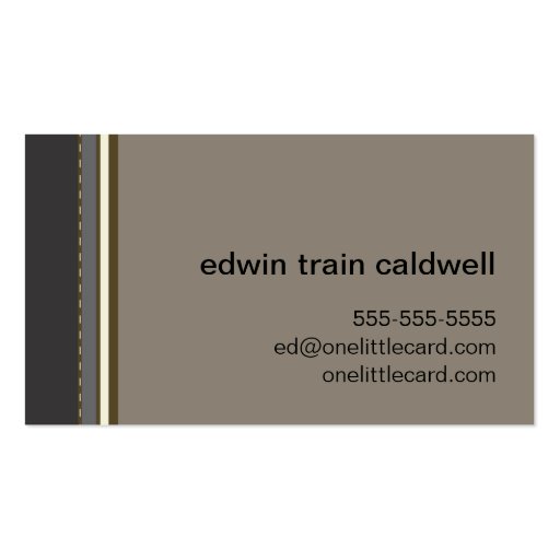 Black & Tan Stripes Card Business Card (front side)
