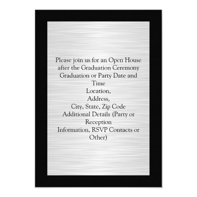 Black Tassel with Photo 5x7 Paper Invitation Card