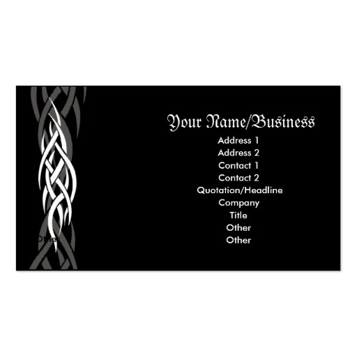 Black Tattoo Business card (front side)