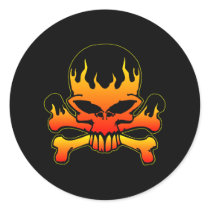 Black Tattoo Flame Skull stickers by WhiteTiger_LLC Black Tattoo Flame Skull stickers