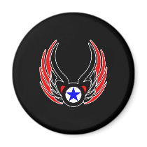 Black Tattoo Wings Star magnets by WhiteTiger_LLC Black Tattoo Wings Star magnets