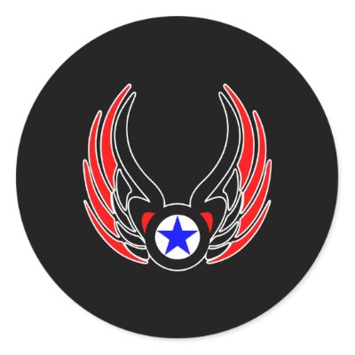 Black Tattoo Wings Star Stickers by WhiteTiger_LLC