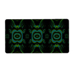 Black, Teal and Emerald Green Floral Design. Custom Shipping Label