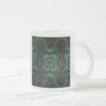 Black, Teal and Emerald Green Floral Design. Coffee Mugs