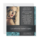 Black Teal Blue Photo Quinceanera Invite