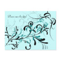 Black Teal on Teal Swirls postcard
