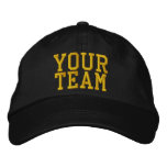 Black Team Cap -  SRF Embroidered Baseball Caps