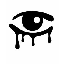 Black Tears on Women's Red T-shirt