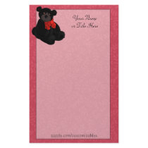 Black Teddy Bear Stationery by Customizables Black Teddy Bear Stationery