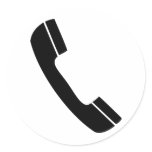 black telephone icon round sticker