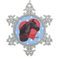 Black Tennessee Walking Horse Heart Christmas Tree Ornament