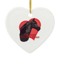 Black Tennessee Walking Horse Heart Ornaments