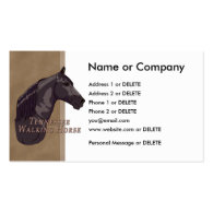 Black Tennessee Walking Horse Personal Business Card Template