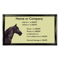 Black Tennessee Walking Horse Profile Business Card Template