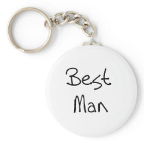 Black Text Best Man Keychain