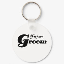 Black Text Future Groom keychains
