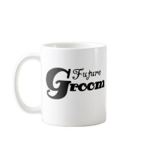 Black Text Future Groom Coffee Mugs