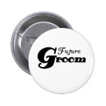 Black Text Future Groom Pinback Buttons