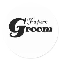 Black Text Future Groom Stickers